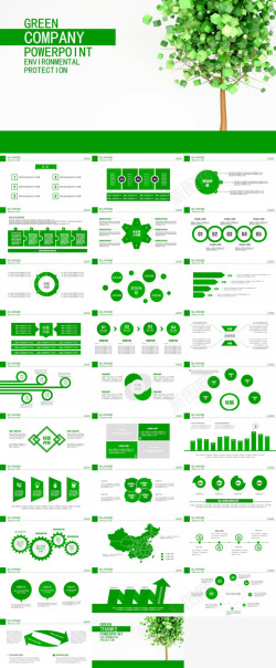 绿色图案绿色清新创意医药医疗行业工作总结汇报