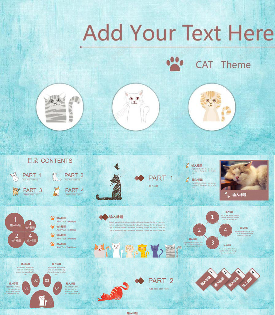 可爱动物宠物保护行业PPT模板_新图网 https://ixintu.com 保护 动物 可爱 宠物 行业