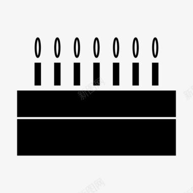生日蛋糕周年纪念蜡烛图标图标