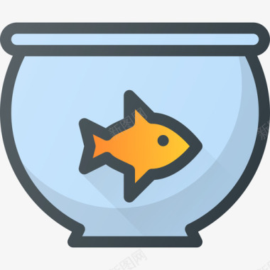 鱼缸宠物配件线颜色图标图标