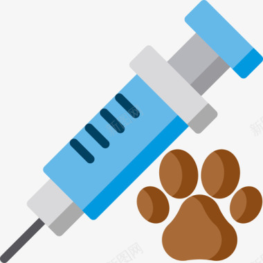 注射器动物园2号扁平图标图标