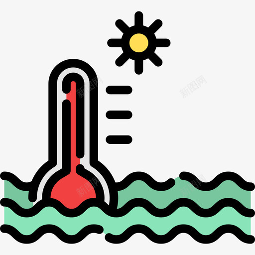 温水冲浪3线性颜色图标svg_新图网 https://ixintu.com 冲浪3 温水 线性颜色