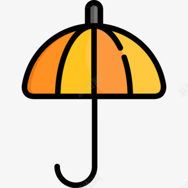 雨伞装运和交货14线型颜色图标图标