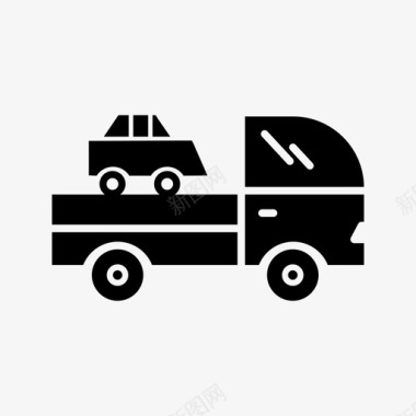 卡车运输拖车图标图标