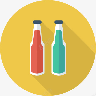 瓶子食品和饮料22圆形图标图标