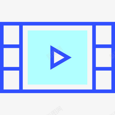 视频播放器电影视频线性颜色图标图标