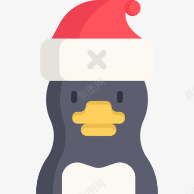 企鹅圣诞化身4扁平图标图标