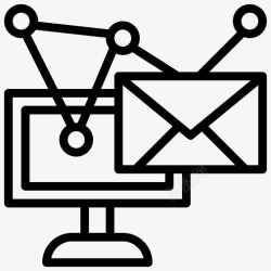 电子邮件营销邮件营销扩音器通讯图标高清图片