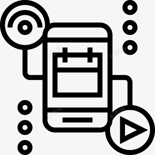 智能手机移动应用程序4线性图标svg_新图网 https://ixintu.com 智能手机 移动应用程序4 线性