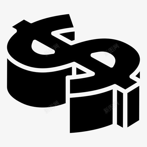 3d美元美元符号3d货币图标svg_新图网 https://ixintu.com 3d字体字形图标 3d美元 3d货币 美元标记 美元符号