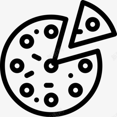 披萨外皮扁平面包图标图标