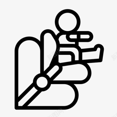 婴儿汽车座椅儿童安全图标图标