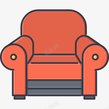 扶手椅家具51彩色图标图标