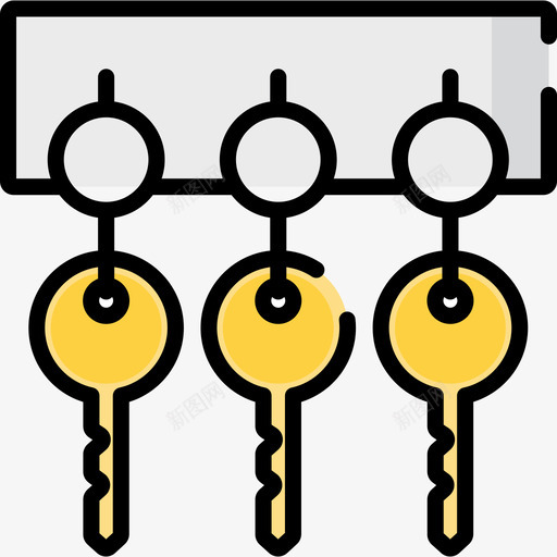 门钥匙安全28线性颜色图标svg_新图网 https://ixintu.com 安全28 线性颜色 门钥匙