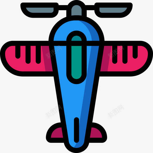 飞机玩具12线性颜色图标svg_新图网 https://ixintu.com 玩具12 线性颜色 飞机