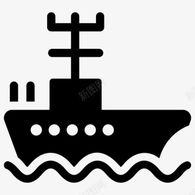 船艇渔船军舰图标图标