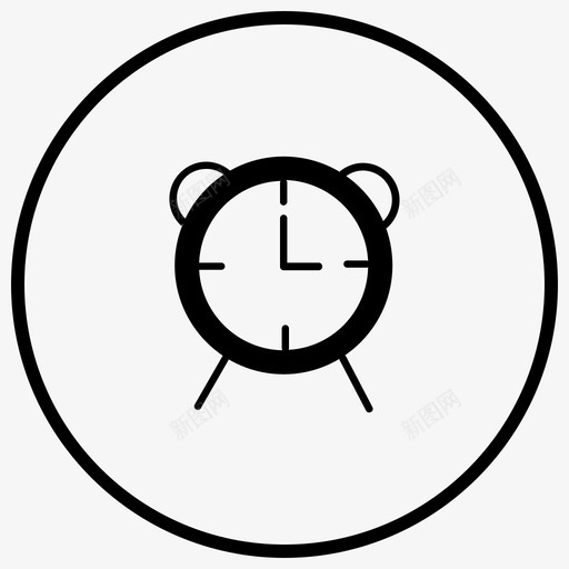 闹钟提醒时间图标svg_新图网 https://ixintu.com 手表 提醒 时间 计时器 通讯设备黑色填充圆圈 闹钟