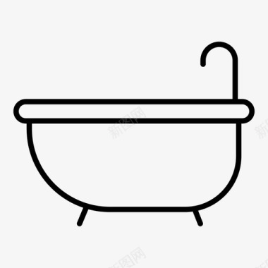 浴室浴缸护理图标图标