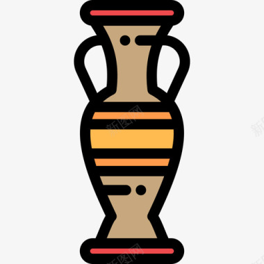 Amphora古希腊3线性颜色图标图标