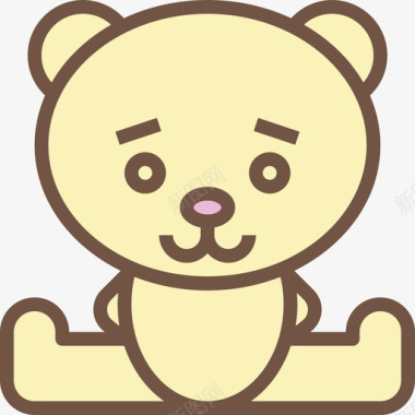 泰迪熊26岁宝宝直线颜色图标图标