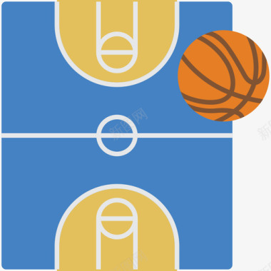 篮球场体育场3平坦图标图标