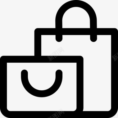 购物袋时尚电子商务6线性图标图标