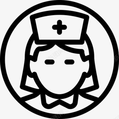 护士女性医疗保健图标图标