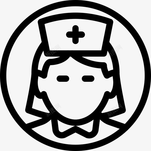 护士女性医疗保健图标svg_新图网 https://ixintu.com 医疗保健 卫生 头像线图标 女性 护士