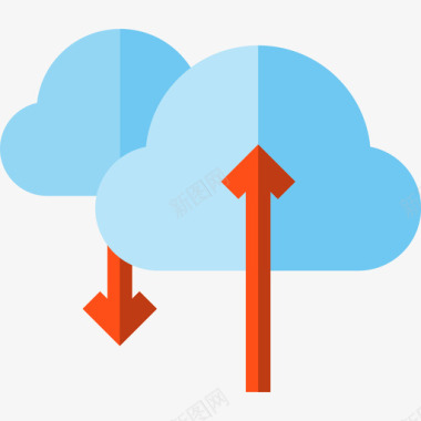 云计算数据库和服务器2扁平图标图标