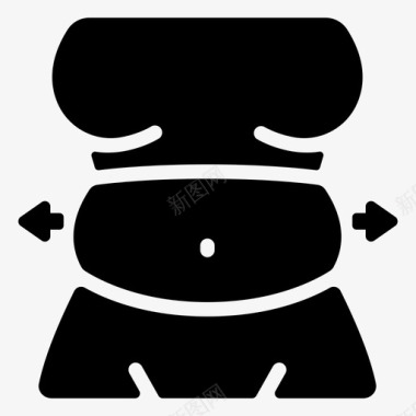 腹部脂肪身体女性图标图标