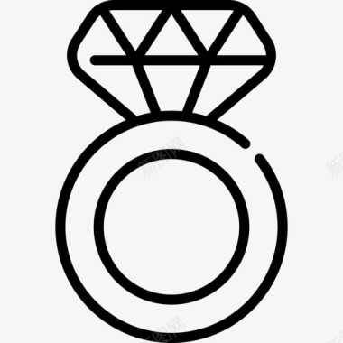 订婚戒指42号婚礼直线型图标图标