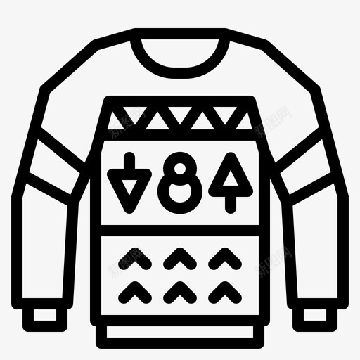 毛衣圣诞节衣服图标svg_新图网 https://ixintu.com 圣诞概要 圣诞节 套头衫 毛衣 衣服