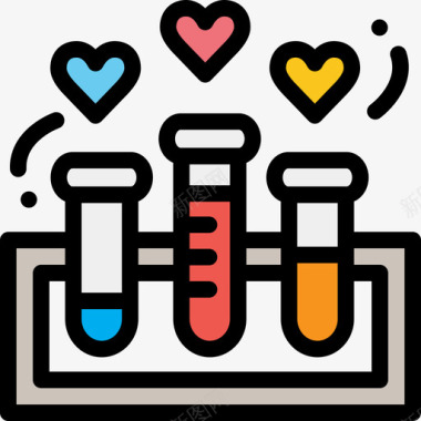 化学爱情28线性色彩图标图标