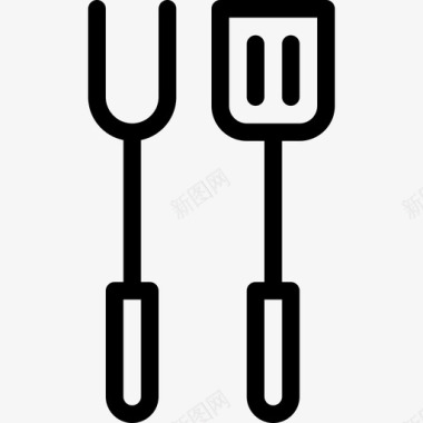 抹刀烤肉架2线性图标图标