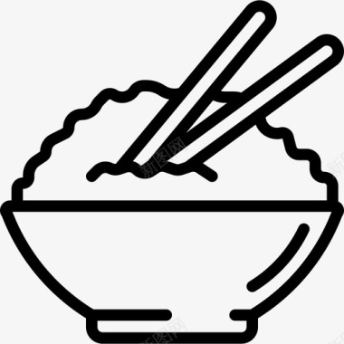 米饭美食直系图标图标
