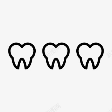 牙齿牙医臼齿图标图标