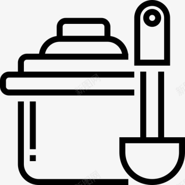 锅厨房工具线状图标图标