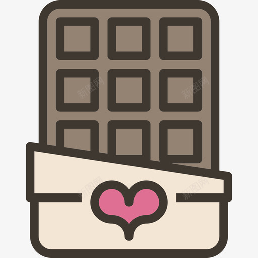 巧克力情人节的颜色线性颜色图标svg_新图网 https://ixintu.com 巧克力 情人节的颜色 线性颜色