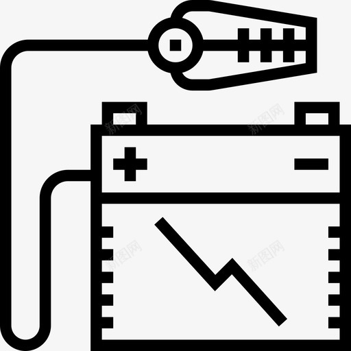 电池汽车配件线性图标svg_新图网 https://ixintu.com 汽车配件 电池 线性