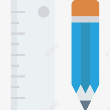 尺子学校教育2扁平图标图标