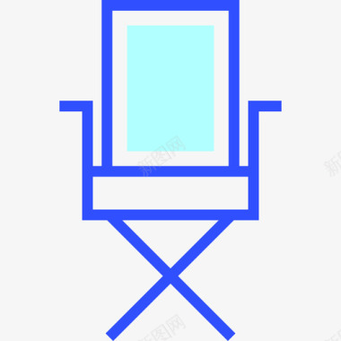 椅子电影录像线性颜色图标图标