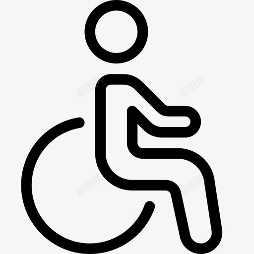 无障碍残疾人标志图标svg_新图网 https://ixintu.com 基本线图标 支持 无障碍 标志 残疾人 轮椅