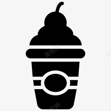 冰淇淋圣代冷冻甜点甜食图标图标