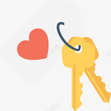 钥匙爱情和婚礼3平房图标图标