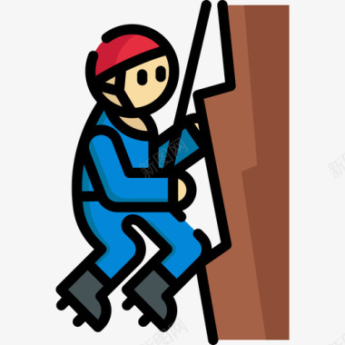 攀岩者运动63线性颜色图标图标