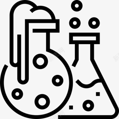 烧瓶生物化学3线性图标图标