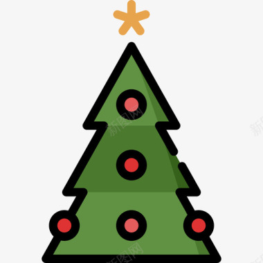 圣诞树圣诞78线形颜色图标图标