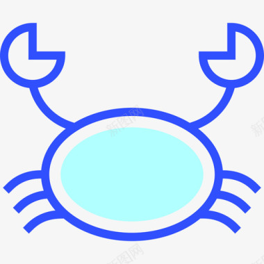 螃蟹食物53线形颜色图标图标