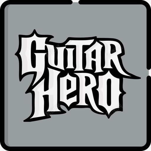 吉他英雄视频游戏logo2线性颜色图标svg_新图网 https://ixintu.com 吉他英雄 线性颜色 视频游戏logo2