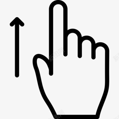 一个手指向上滑动触摸手势轮廓v2图标图标
